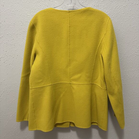 Talbots Mustard Yellow Double Faced Wool-Blend Jacket Sz 12 Workwear Preppy Chic - Picture 4 of 10